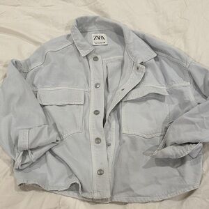 Zara Soft Blue Casual Jacket